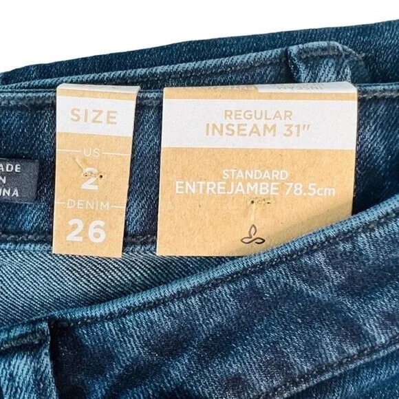 prAna Sienna Jean Deep Blue Stretch Denim Size 2/26 Regular MSRP $109 NEW - Picture 9 of 10